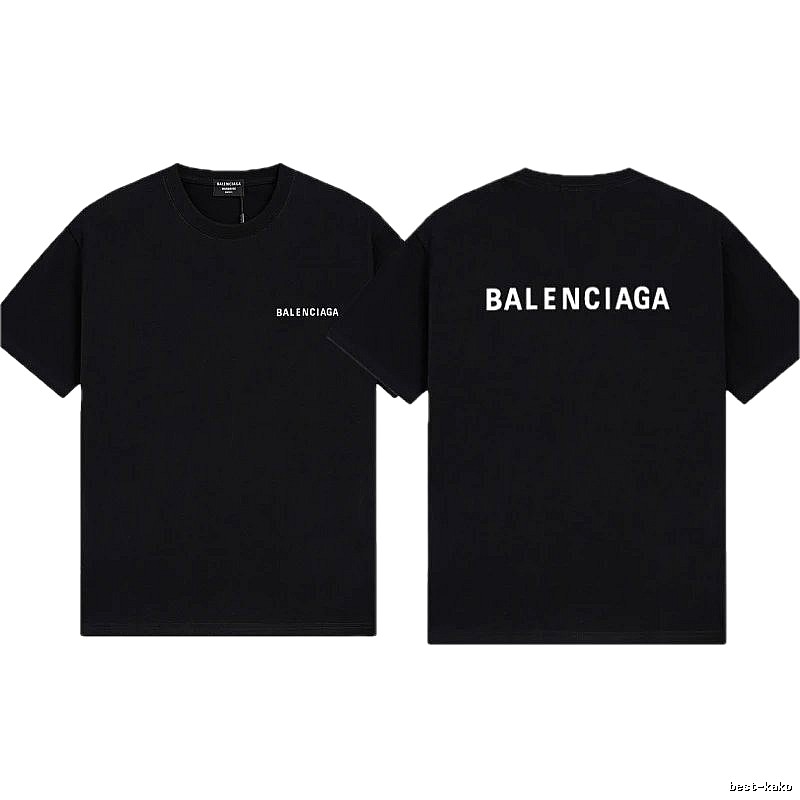 Balenciaga Letter Print Minimalist Style Black T-shirt