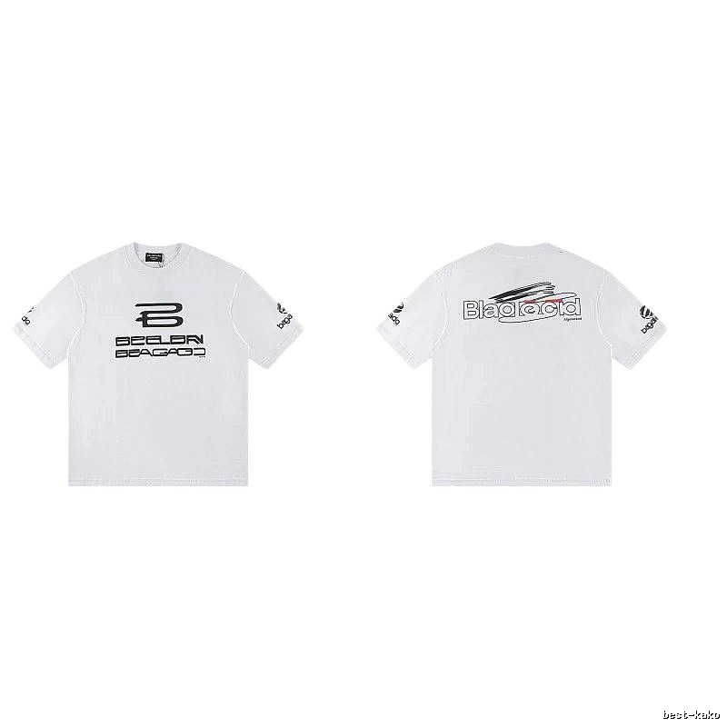 Balenciaga Trendy Racing Print White T-Shirt