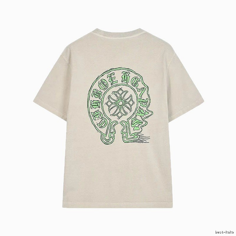 Chrome Hearts Horseshoe Cross Print Street Style Off-white T-shirt