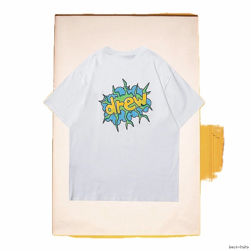 DREW Explosion Print Street Style White T-Shirt
