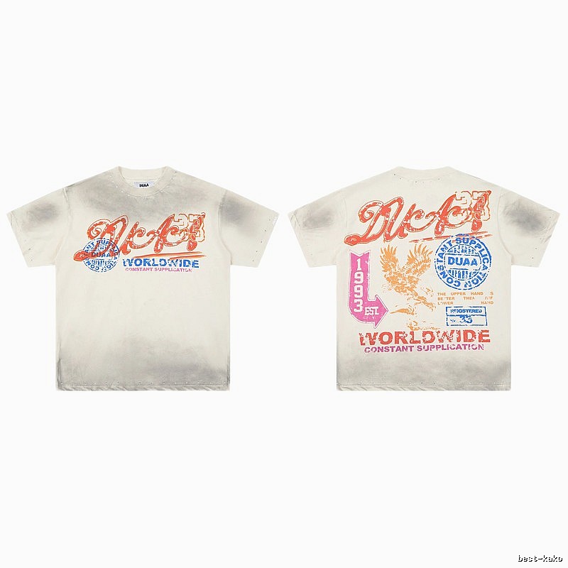 DUAA Falcon Print Vintage Style Off-White T-shirt