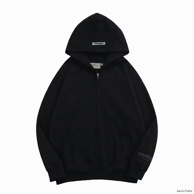 ESSENTIALS minimalist style black hoodie