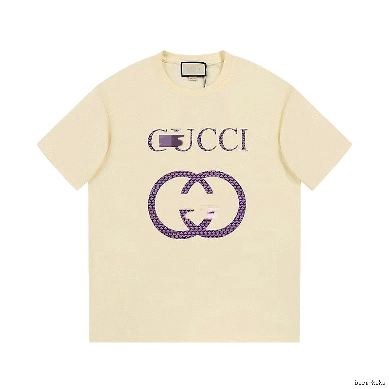 Gucci Double G Vintage Style Beige Short Sleeve T-Shirt