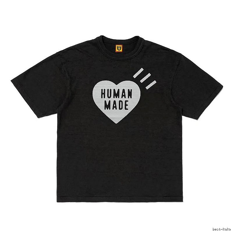 Human Made Daily Heart logo T-shirt Black Green Human for City Outfits