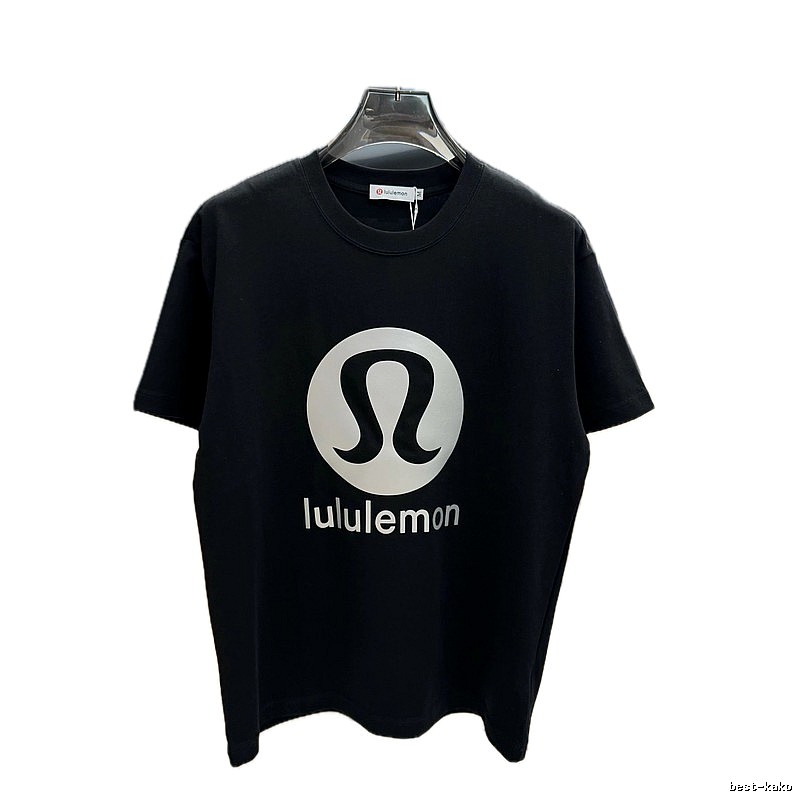 lululemon Printed Casual Sports Style Black T-Shirt