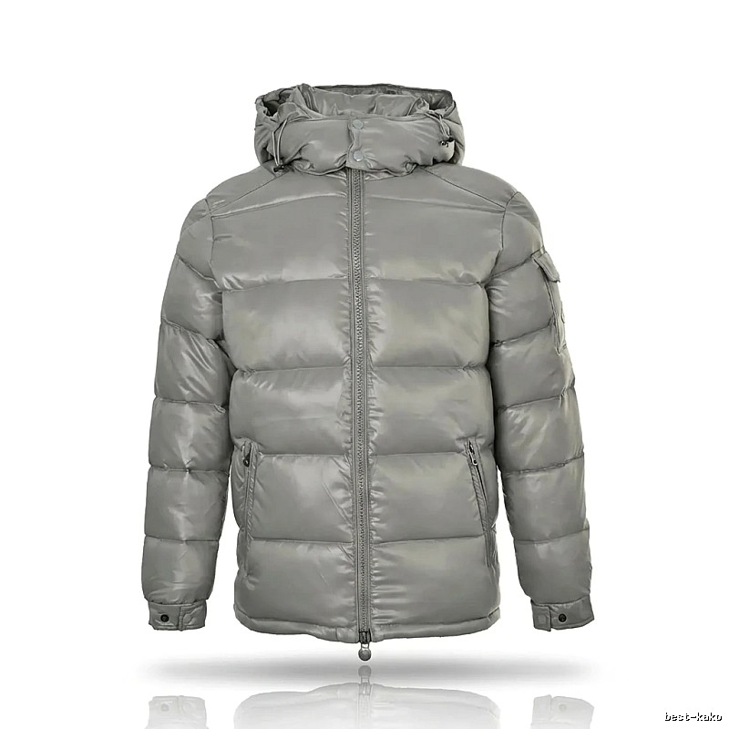 Moncler hooded fashionable grey down jacket