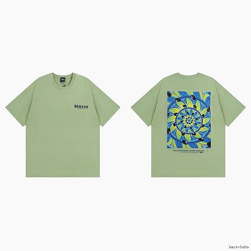 Stussy Green Spider Graphic T-Shirt Outdoor Days Logo
