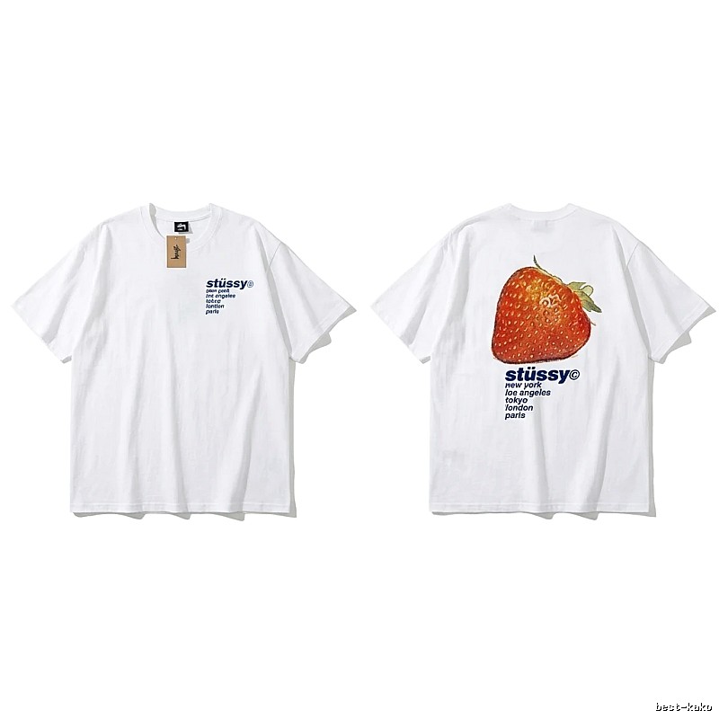 Stussy Strawberry Print White T-shirt