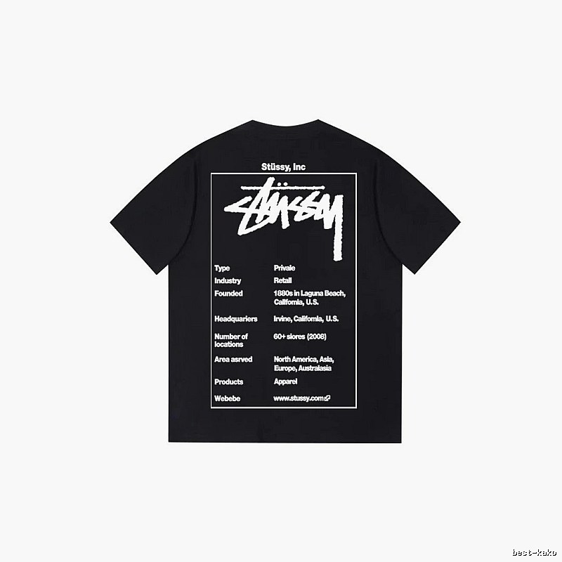 Stussy Travel Graphic T-shirt Black White Stussy with Modern Look