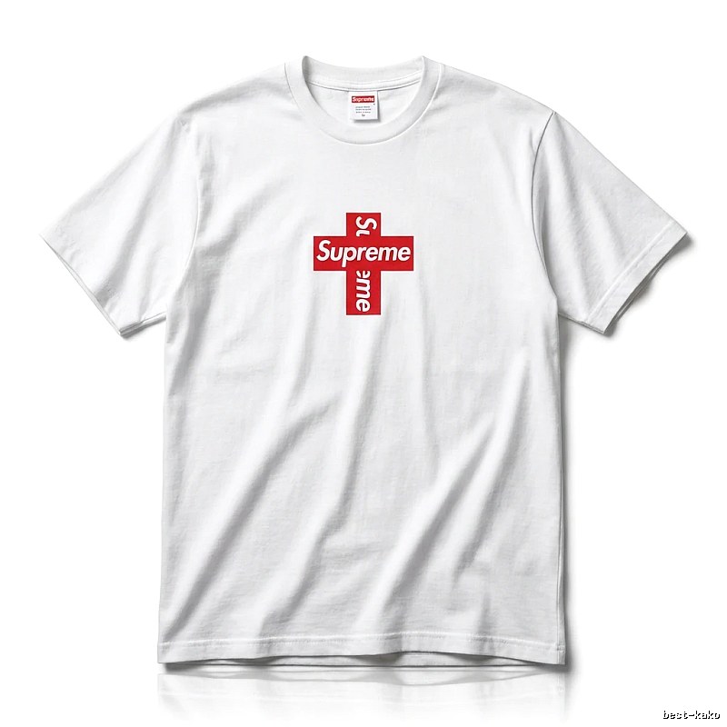 Supreme Cross Trend Brand White T-shirt