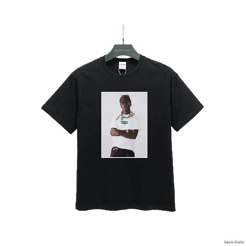 Supreme Portrait Print Street Style Black T-Shirt
