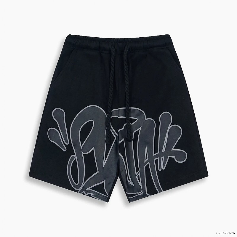 SynaWorld Graffiti-style Black Shorts