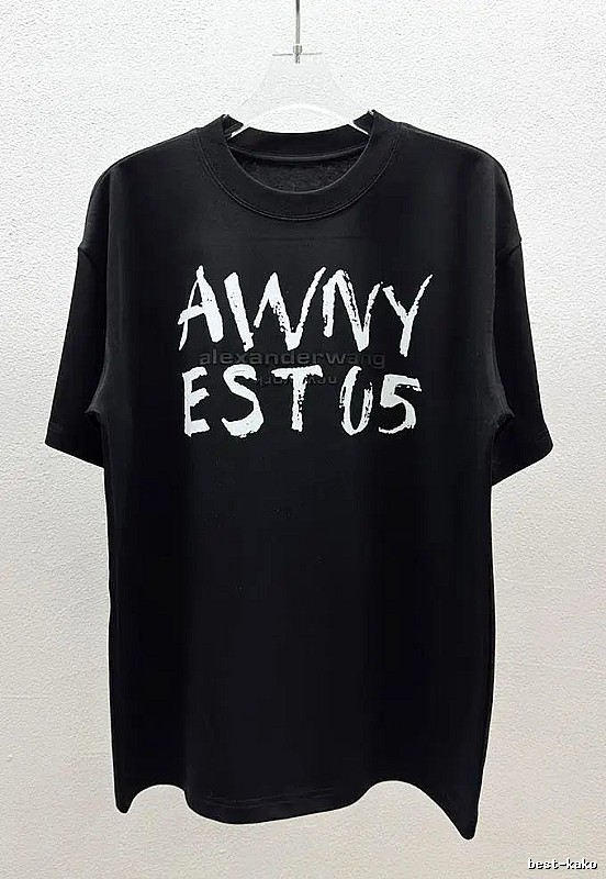 Alexander Wang Alphabet Street Style Black T-Shirt