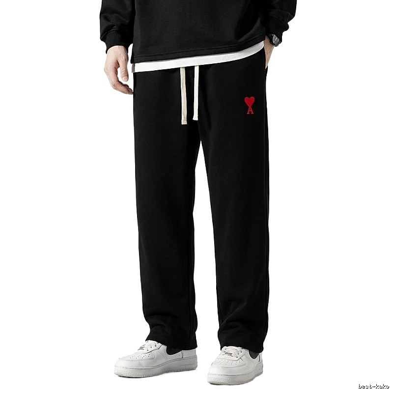 AMI & Easy Simple Style Black Sweatpants