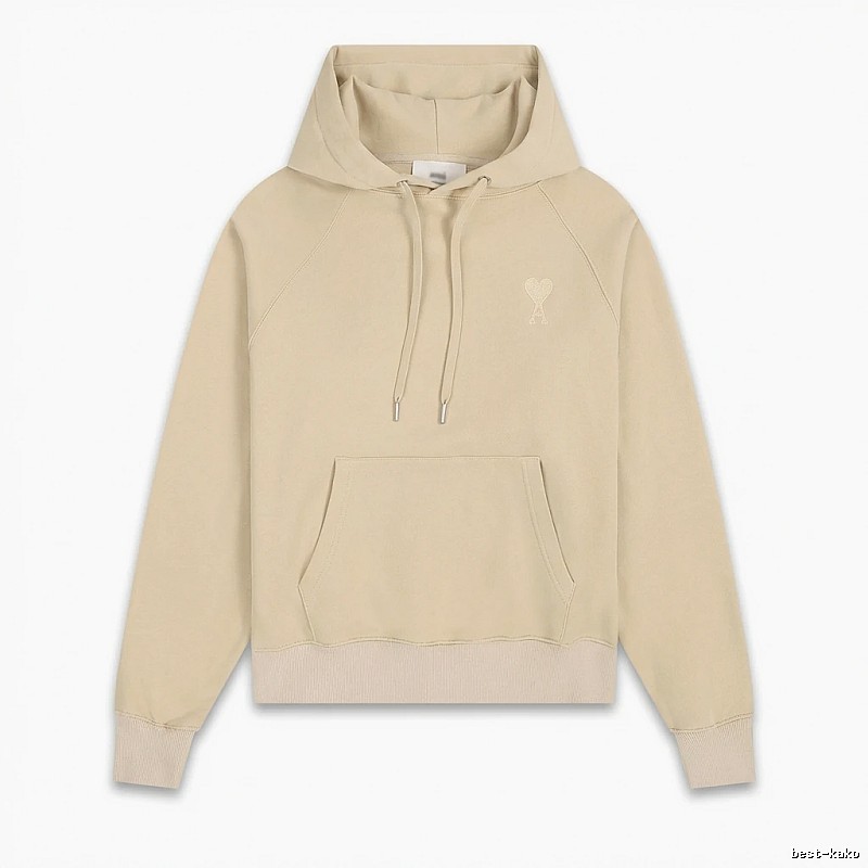 AMI Love Minimalist Style Beige Hoodie