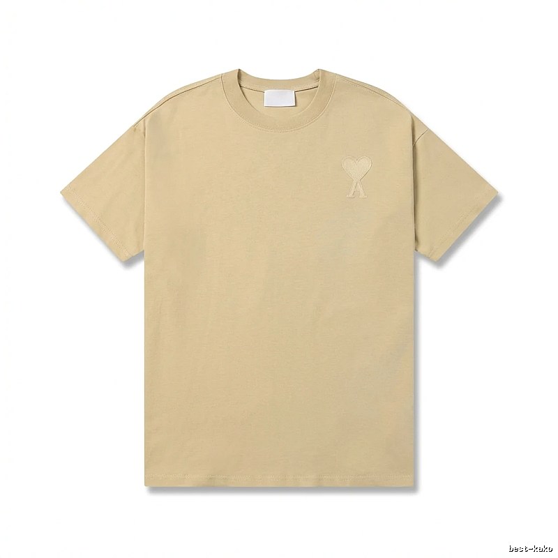 AMI Love Minimalist Style Beige T-shirt