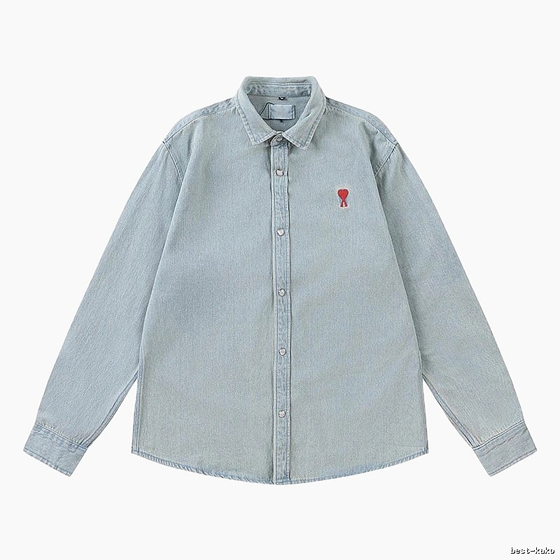 AMI Love Retro Style Denim Shirt