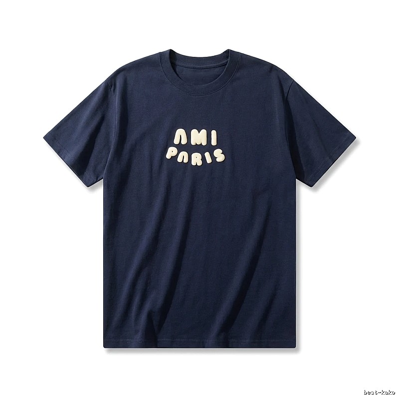 AMI minimalist style dark blue T-shirt