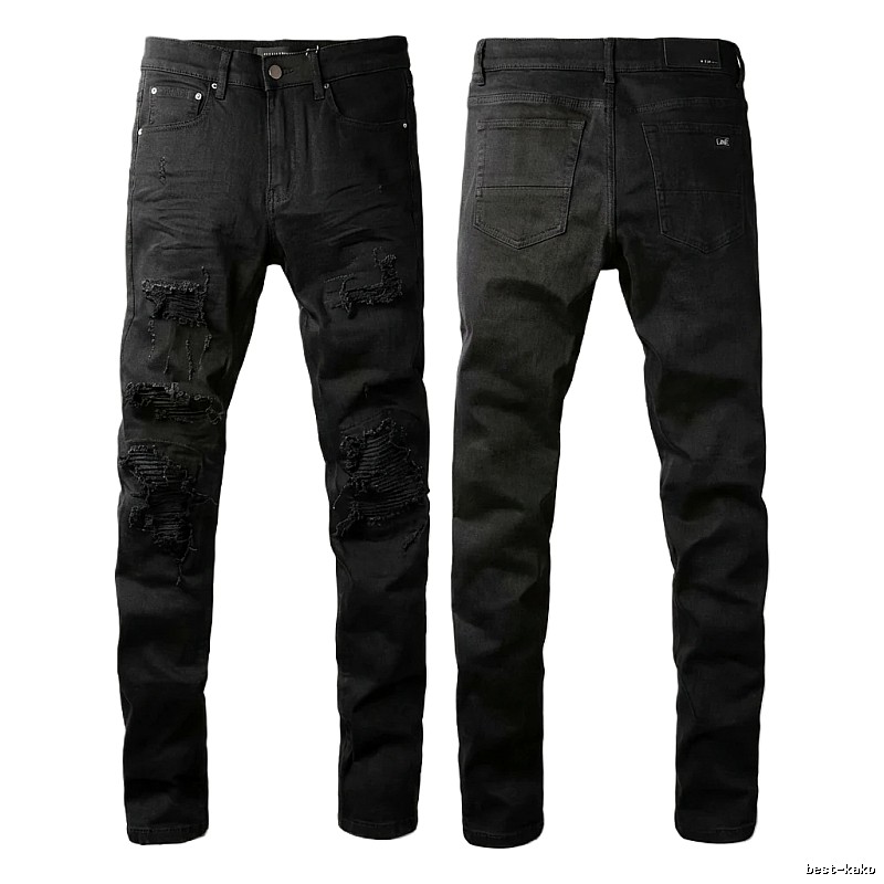 AMI Ripped and Trendy Cool Black Jeans