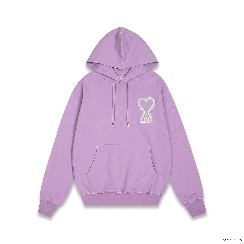AMI series trendy brand light purple hoodie