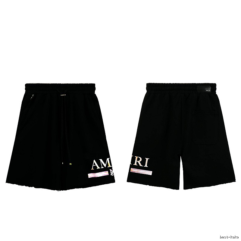 AMIRI Letter Print Street Style Black Shorts