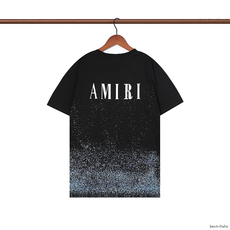 Amiri Premium Style Graphic T-shirt White Blue Amiri for Resort Outfits