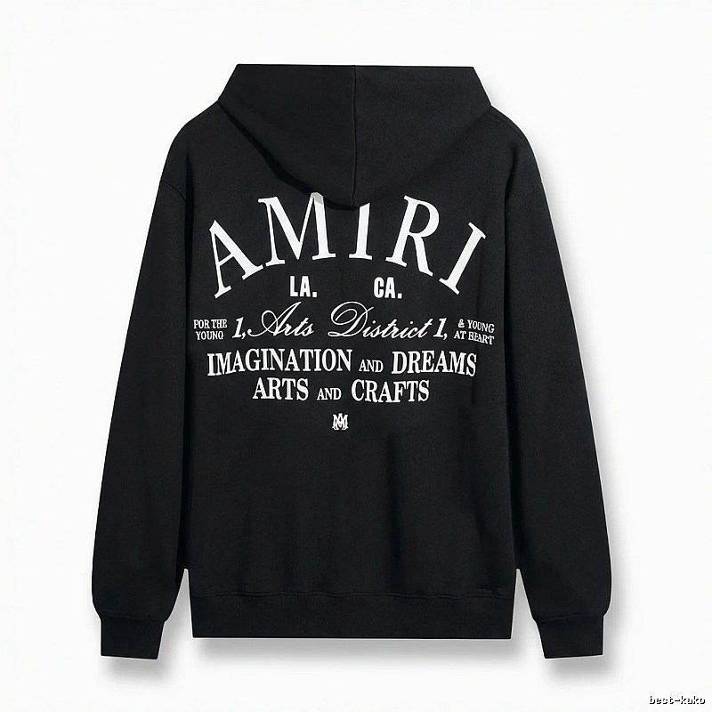 AMIRI printed style black hoodie