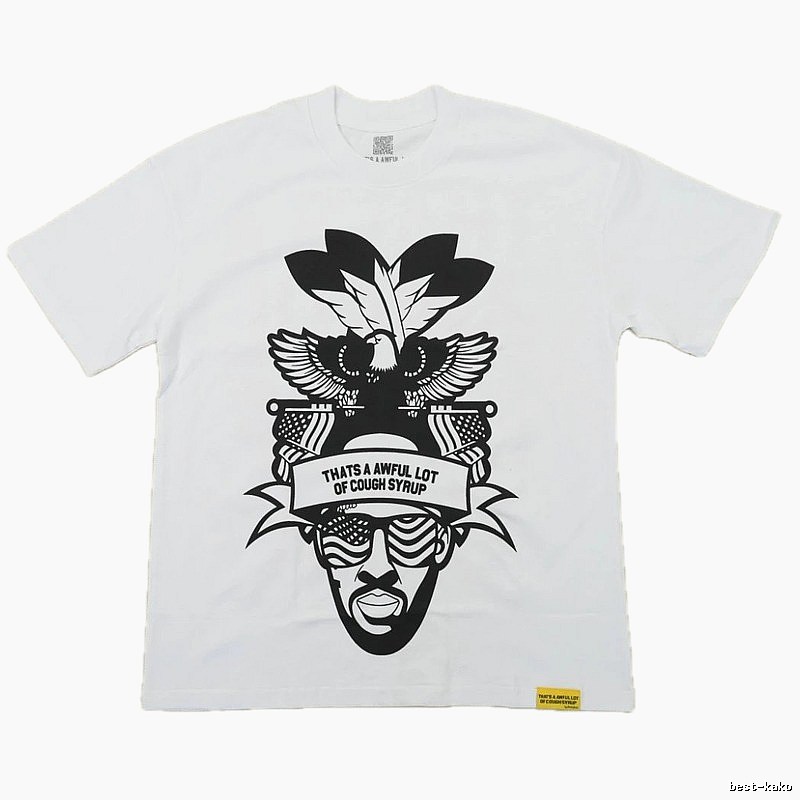 Awful Lot Portrait Print Street Style White T-Shirt