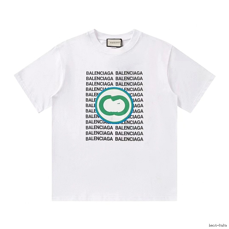 Balenciaga All-over Print Trendy Style White T-Shirt