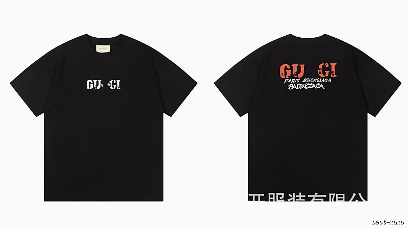 Balenciaga Co-branded Street Style Printed Black T-Shirt