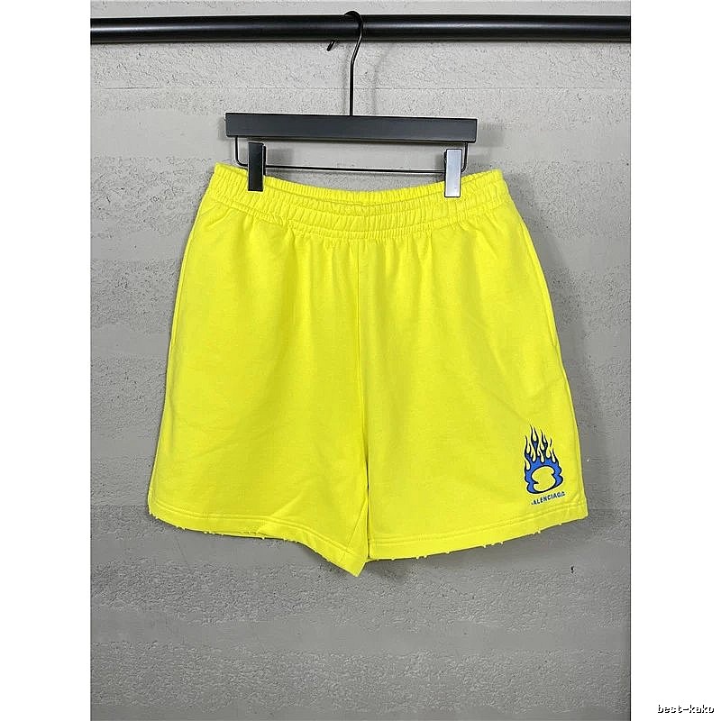Balenciaga Flame Style Yellow Shorts