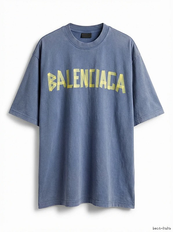 Balenciaga letter-style blue T-shirt