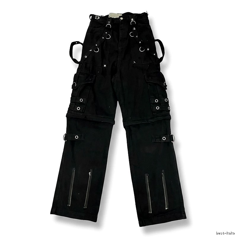 Balenciaga punk-style black cargo pants