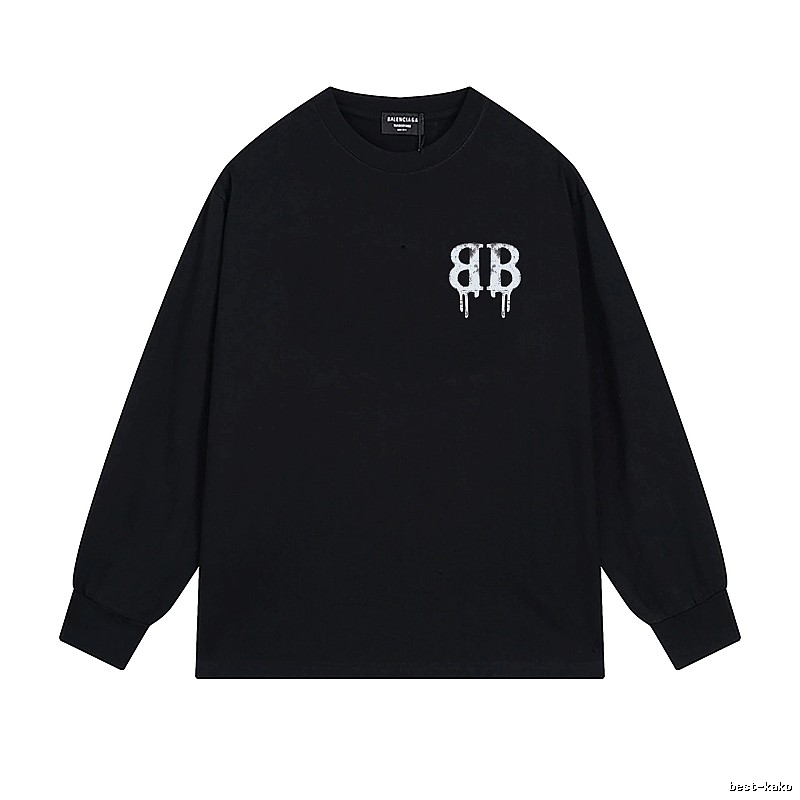 Balenciaga's dark style black long T-shirt