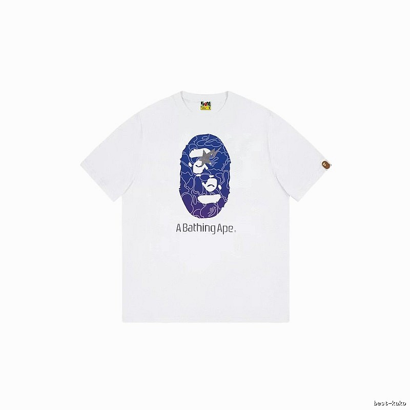 Bape ape face print short-sleeved white T-shirt