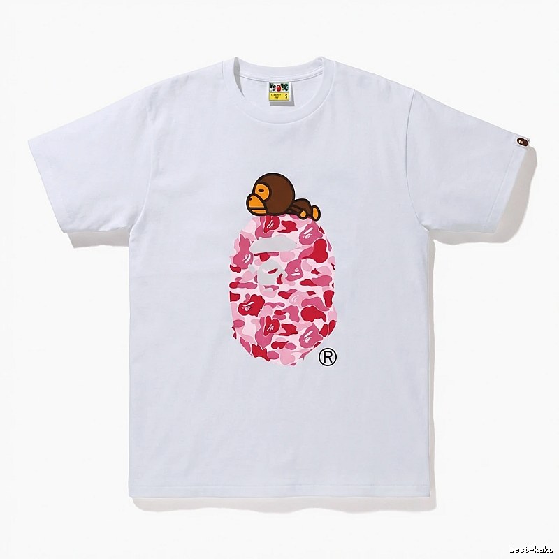 Bape camouflage cartoon-style white T-shirt
