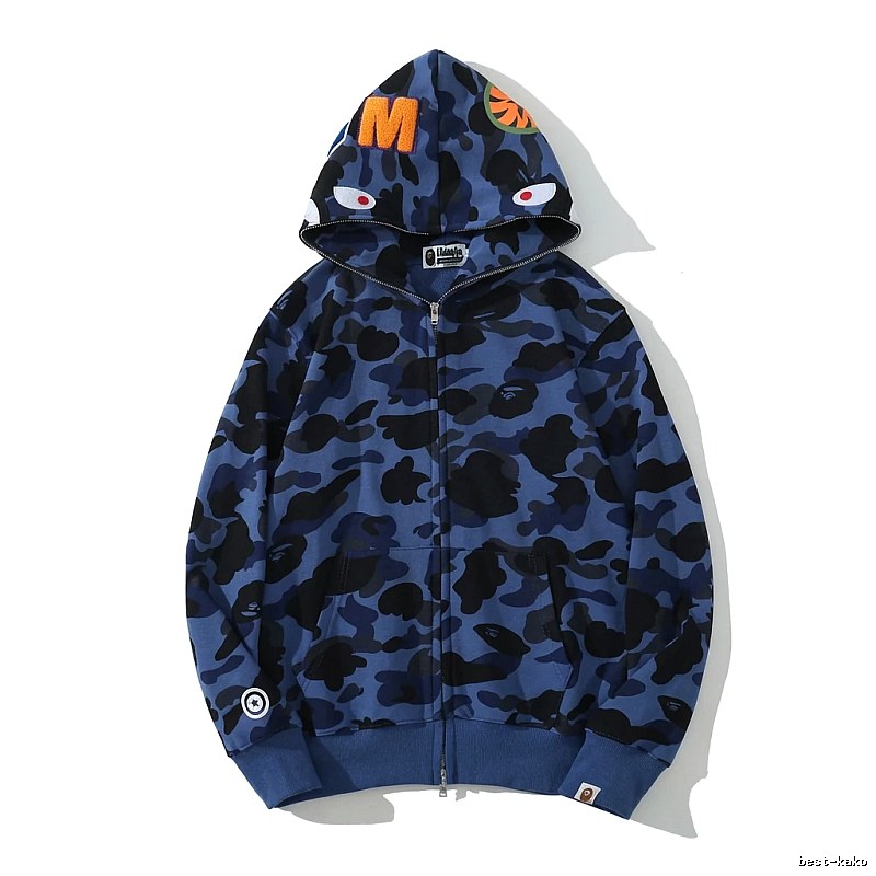 Bape camouflage-style blue sweatshirt