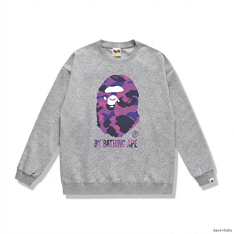 Bape camouflage-style grey sweatshirt