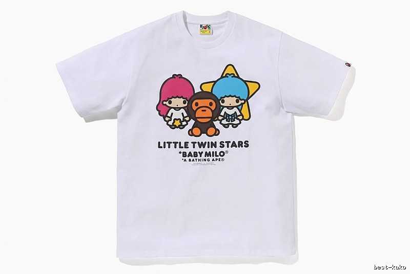 Bape cartoon and childlike white T-shirt