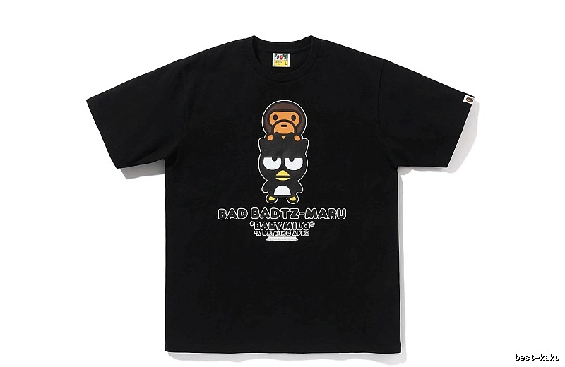Bape Cartoon Trendy and Cool Style Black T-shirt