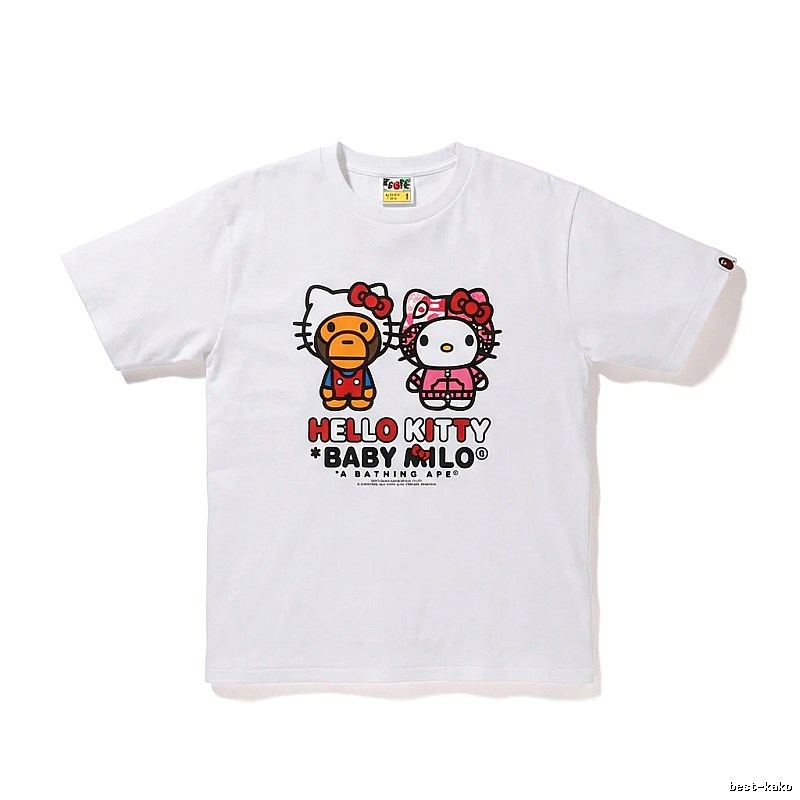 Bape Co-branded Cartoon Style White T-shirt