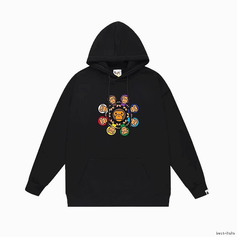 Bape Colorful Ape Style Black Hoodie