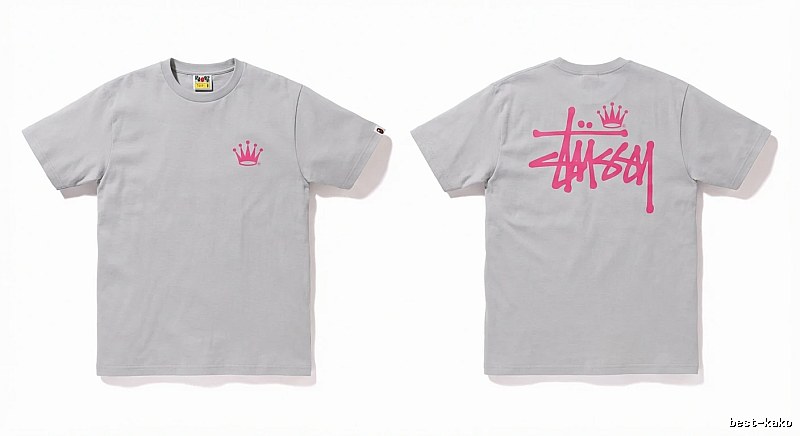 Bape Crown Print Trendy and Cool Short-sleeved Shirt
