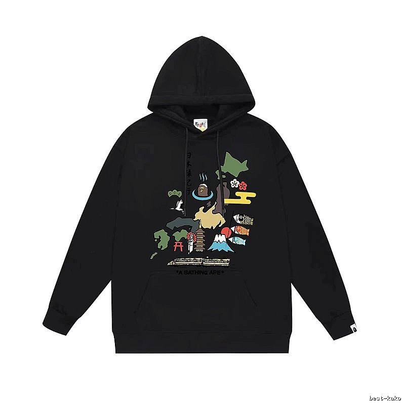Bape Japanese-style black hoodie