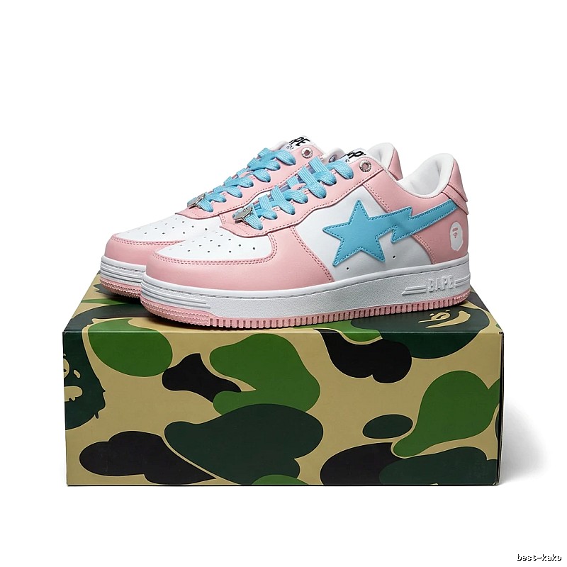 Bape Star Pink and White Casual Shoes