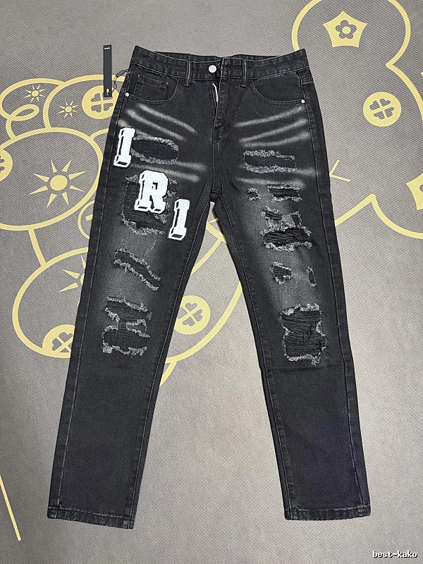 Black Distressed Slim Jeans with layered rips