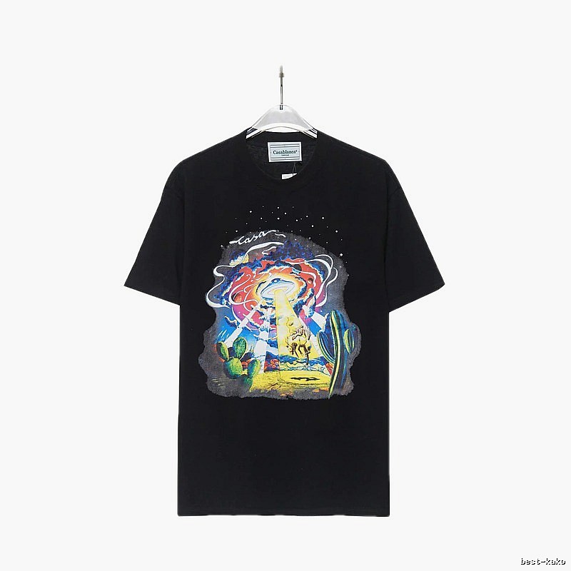 Black T-shirt with Casablanca starry sky print