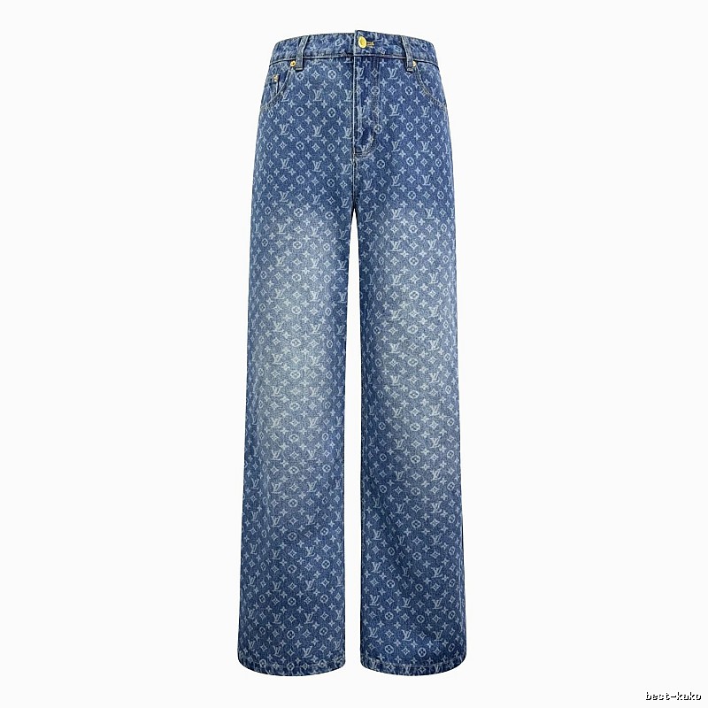 Blue Monogram Knit Pants by CELINE