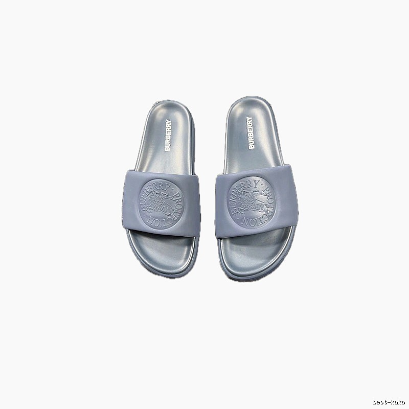 Burberry Embossed Knight Pattern Minimalist Dusty Blue Slides