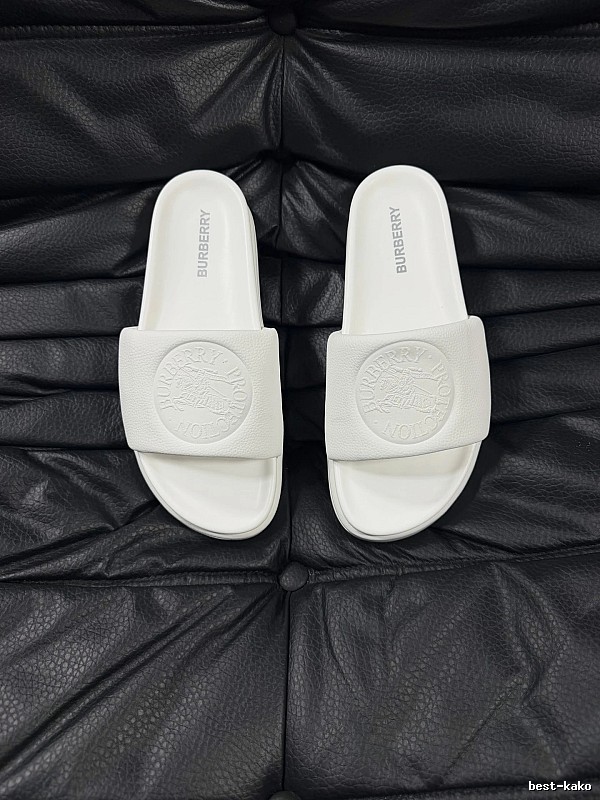 Burberry Embossed Warhorse Minimalist Style White Slides